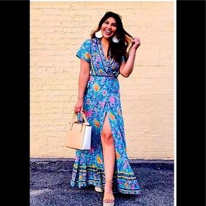 Cute Zesica Boho Maxi Wrap Dress XL 14-16